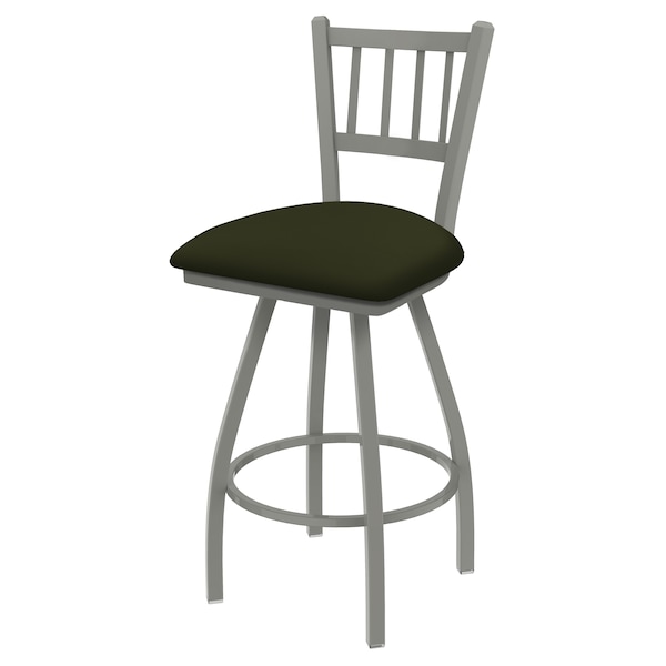 36" Swivel Bar Stool, Nickel Finish, Canter Pine Seat